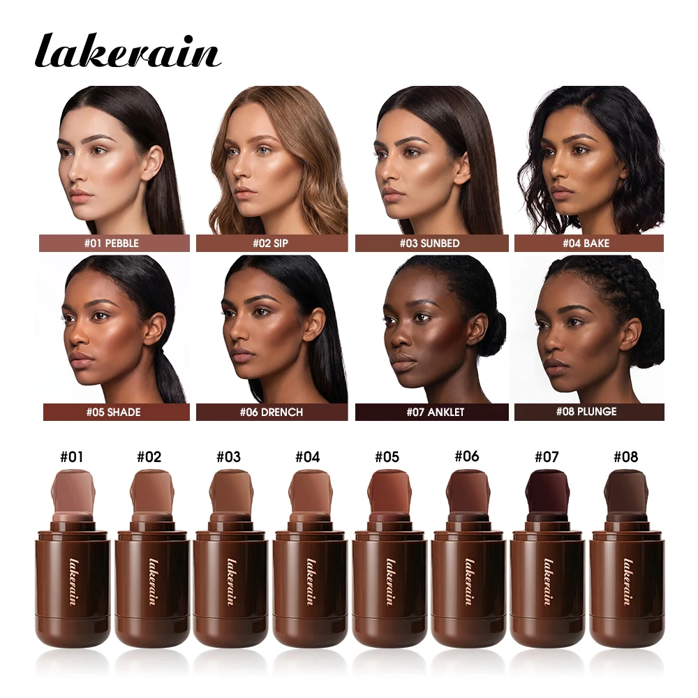 Lakerain Bronze Contour Stick Long-lasting Natural Makeup Finish Create Dimensional Effect Hydrates Smooths Skin Contour Stick