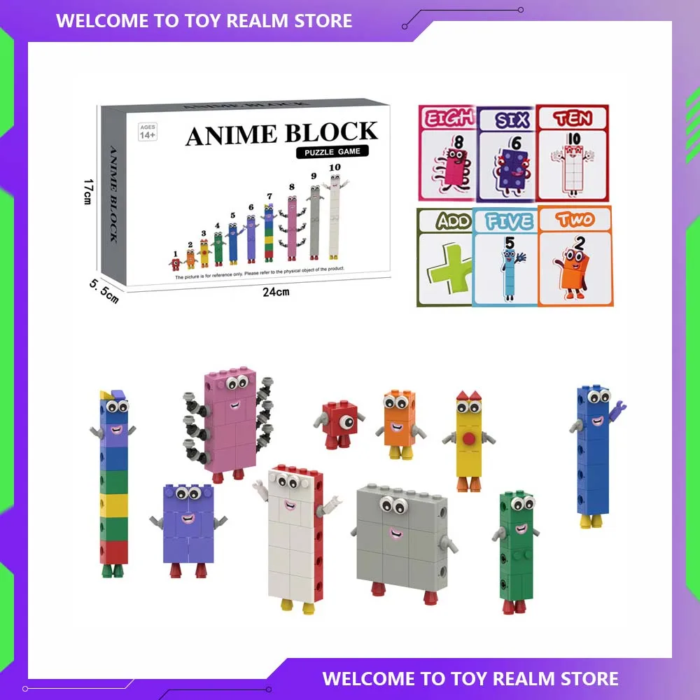 1-10 Numberblocks Action Figure Model Toys PVC Statue Collection Model Room Decoration Birthday Cake Decor Gifts for Children