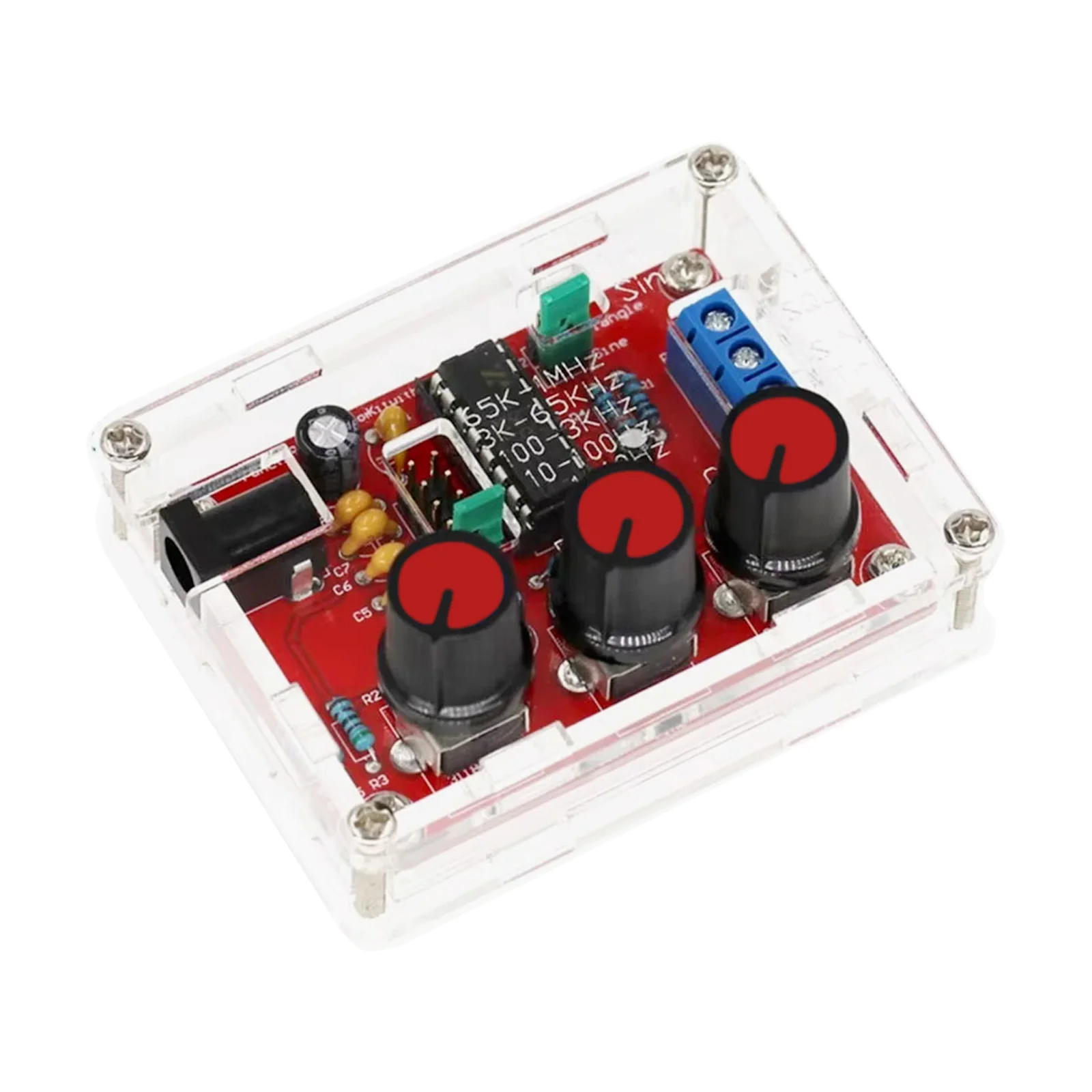 Signal Generator DIY Kit with Shell Frequency 1Hz to 1MHz Sine Triangle Square Waveforms for Electronics Debugging and Testing
