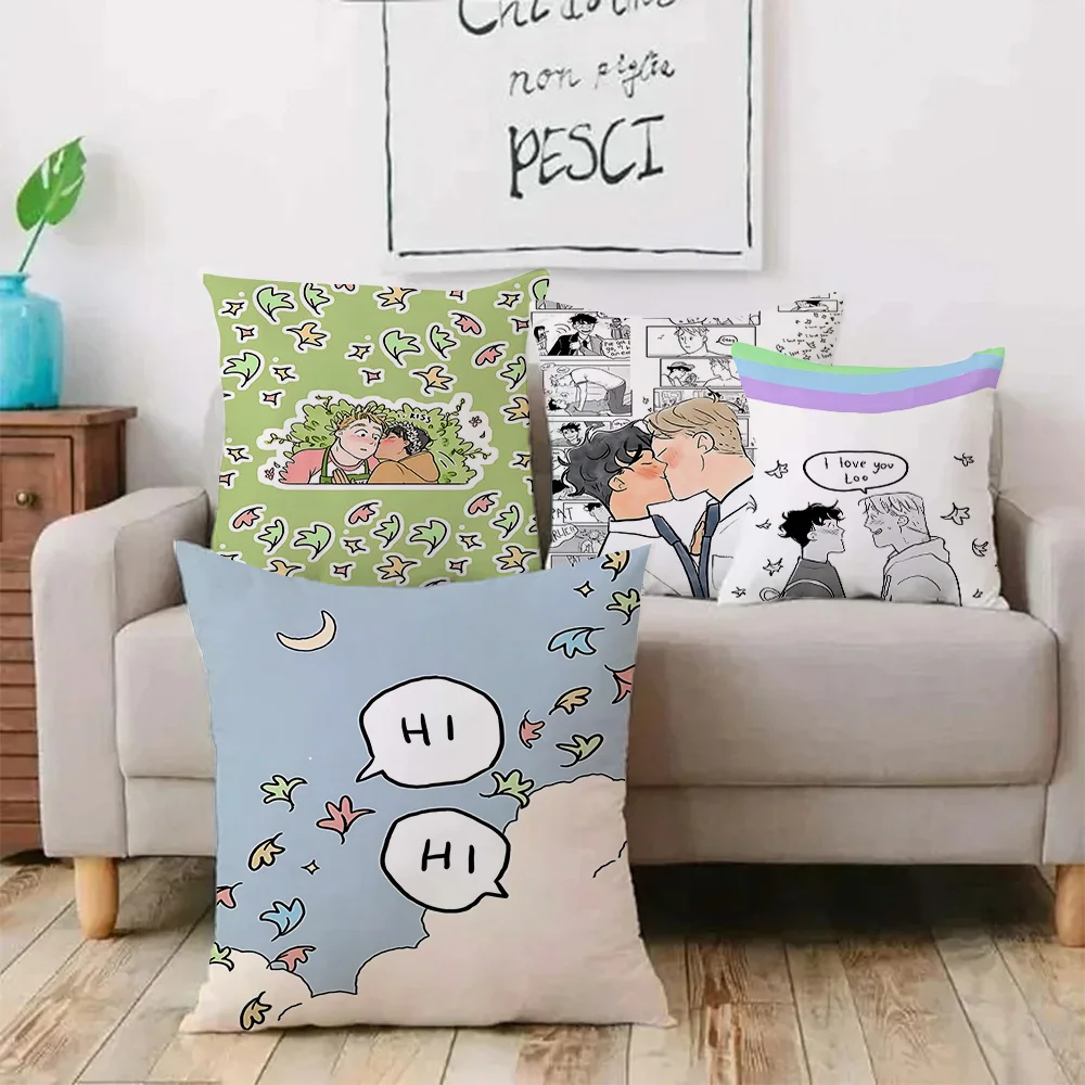 

Cute anime For Heartstoppers Pillow Covers Cartoon Sofa Decorative Home Double-sided Printing Short Plush Cute Cushion Cover