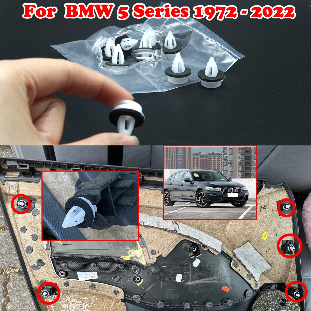 

10/20Pc For BMW 5 Series 1972 - 2022 3 Series E46 F30 F31 F80 E90 E91 E92 E93 1975-2022 Car Door Cards Panel Fascia Trim Clips