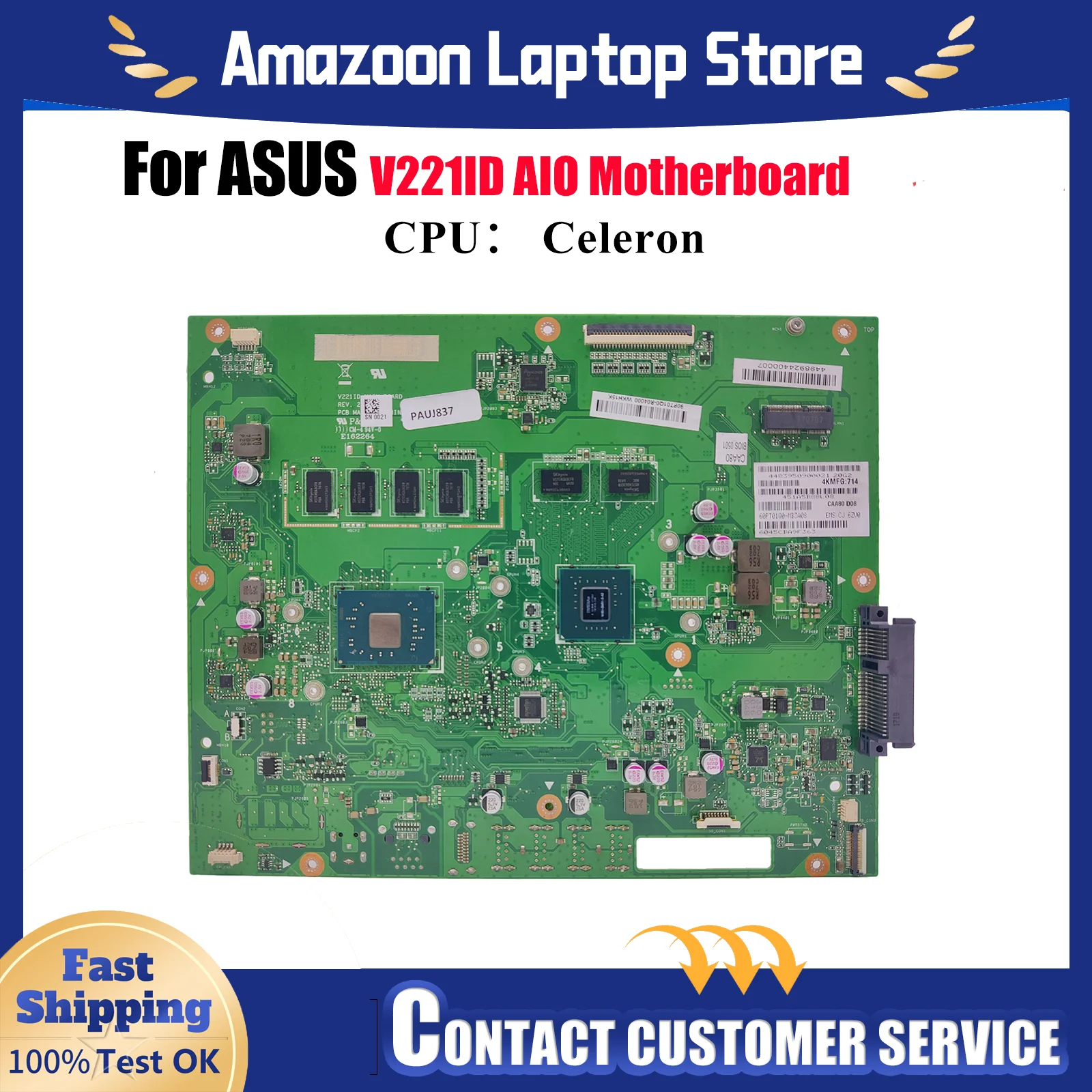 

Материнская плата V221ID для ASUS Vivo AiO V221I V221ID V221IC, материнская плата с процессором Celeron, 100% тестирование, ОК, быстрая доставка, высокое качество