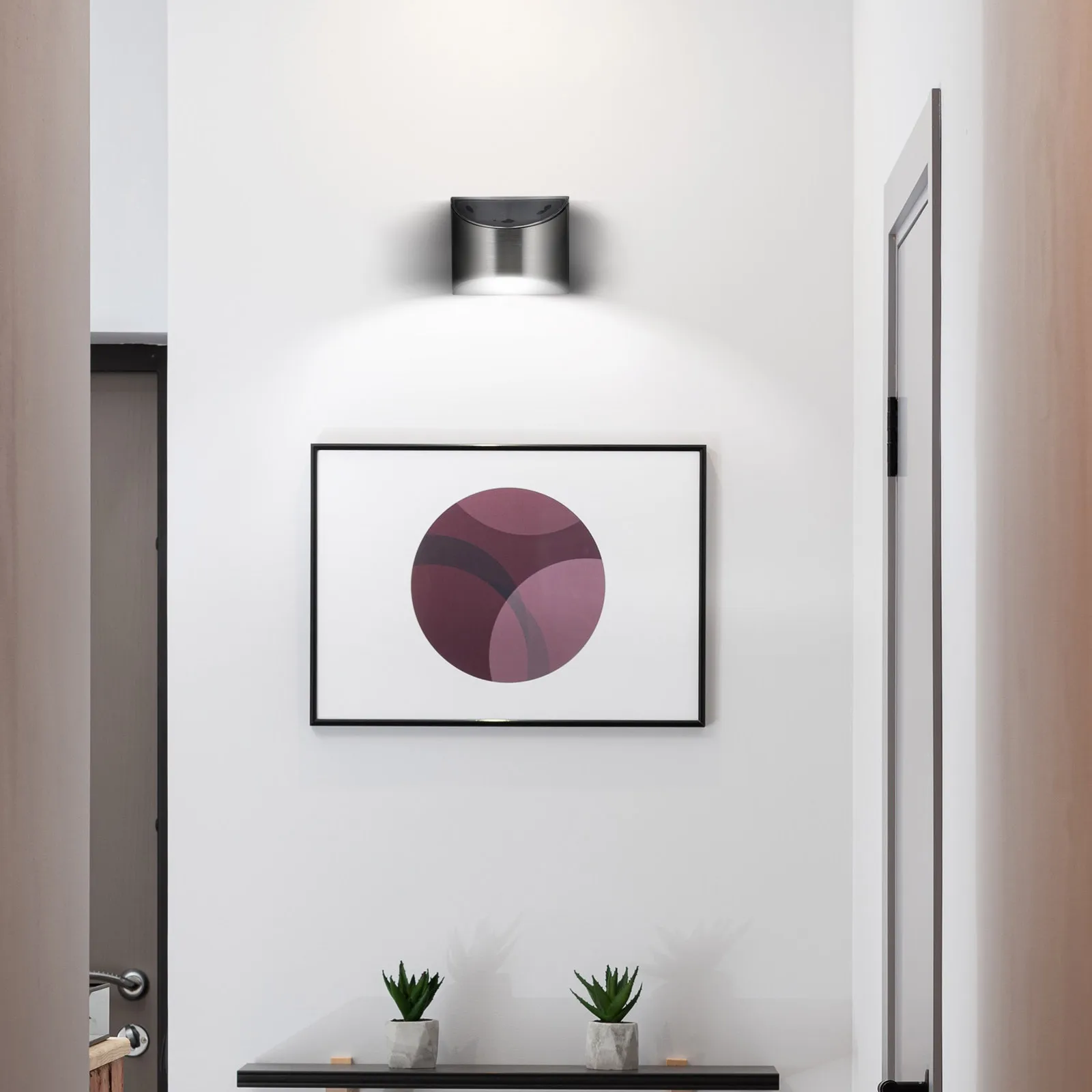 

4Pcs Stainless Steel Solar Powered Wall Lamps Waterproof Outdoor Lighting High Sensitivity LED Lamp