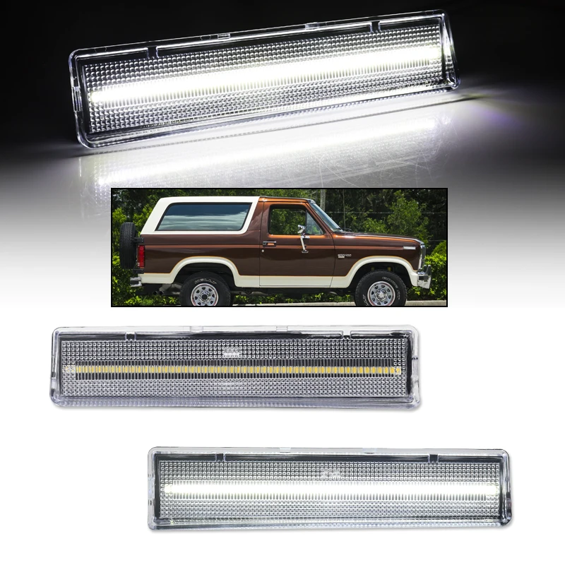 

For Ford Bronco F150 F250 F350 Strip Front Side Marker Lights Assembly Parking Light 1980-1986/EOTZ15A201A, FO2551106 12V T10