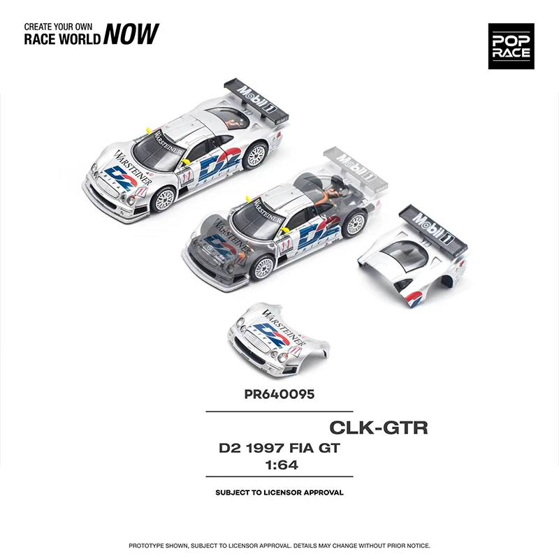 POP Race 1:64 CLK GTR D2 Privat GTR R32 KPGC10 RX7 Fd3s RWB NSX Diecast Car Model Collection Miniature Toys