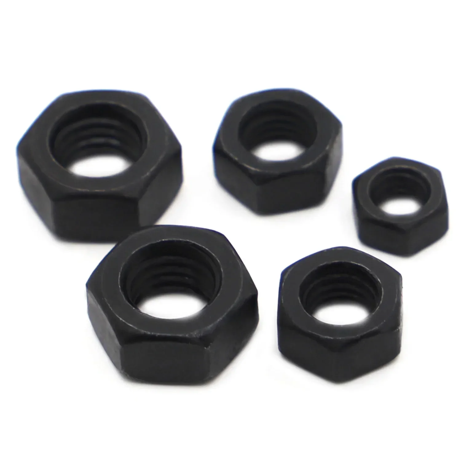 Hexagon Hex Nuts M2 M2.5 M3 M4 M5 M6 M8 M10 M12 M14 M16 M18 M20 M22 M24 M36 Black Oxide Carbon Steel Metric Hex Nuts