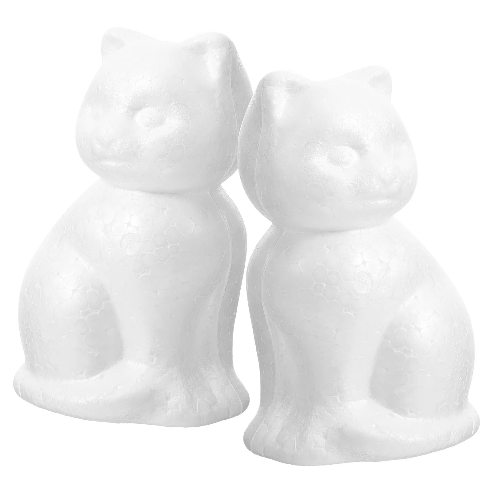 

10pcs Foam Cat Craft Embryo Animal Shape Diy Unpainted Drawing For Kids Party Decor Handmade Art Project Lightweight Ornament