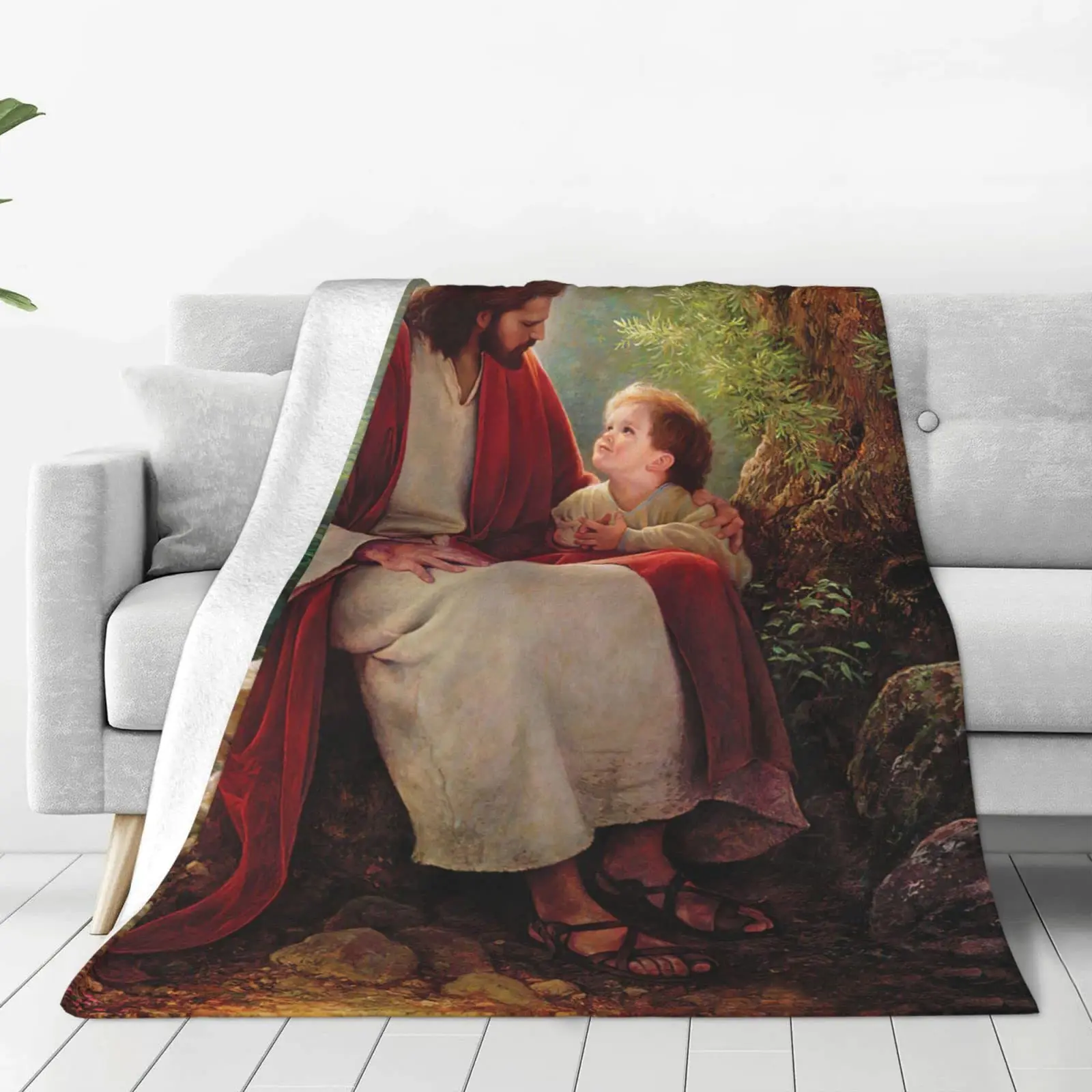 Father-son motivation digital-printed polyester Bedroom velvet flannel soft sofa cover blanket Fleece soft sofa cover blankets