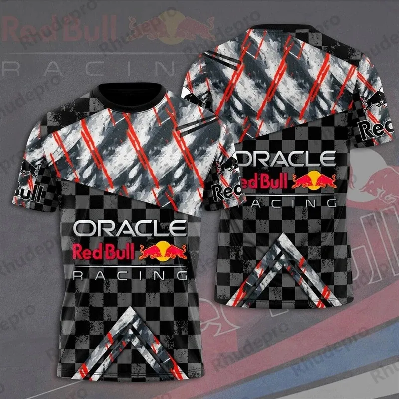 2025 New Red Bull Racing Men's T-shirt Summer 3D Printing Fashion Men's Racing Sports Adult T-shirt Children's Top