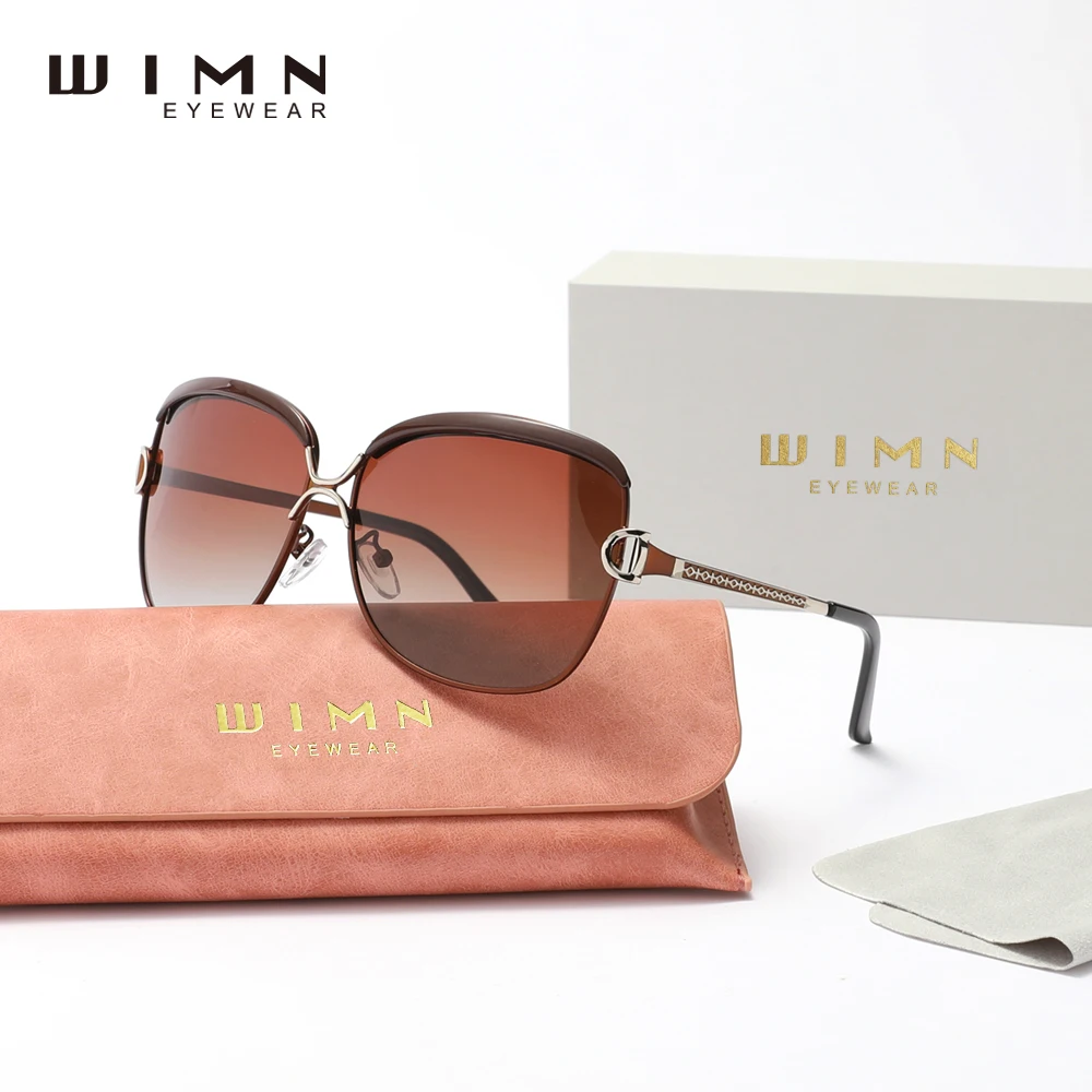 

WIMN Polarized Ladies Sunglasses Women Gradient Lens Round Sun Glasses Square Luxury Accessories UV400 Big Frame