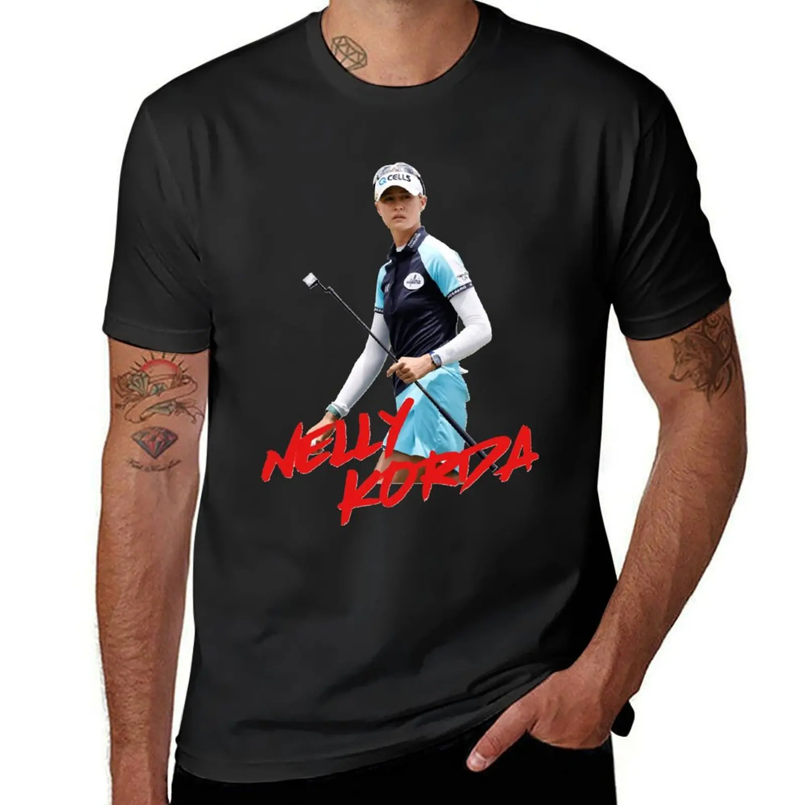 Nelly Korda T-Shirt blacks anime tops kawaii clothes mens graphic t-shirts anime