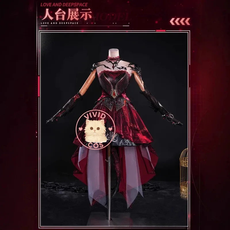 ABC123 Juego Amor y Espacio Profundo Anime Cosplay Disfraz Señor del Abismo RPG Vestido Rojo Sexy de Alta Calidad P3;F'6,C;7.Y