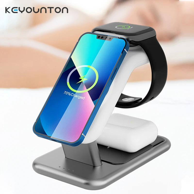 

3 in 1 15W Magnetic Wireless Chargers Stand For iPhone 12 13 14 Pro Charger Dock Station for Airpods Pro 3 iWatch 8 Charger Dock