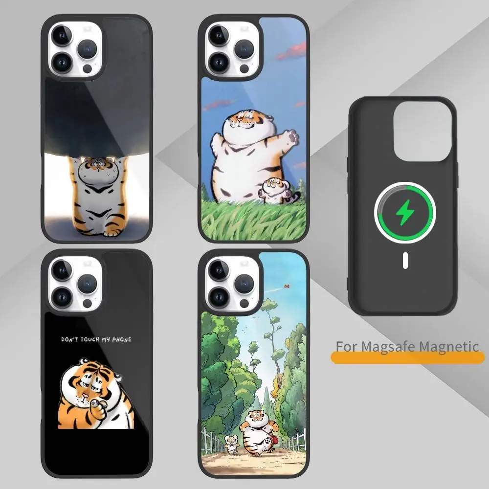 

comic of I'm Not Fat T-Tiger Phone Case For iPhone17,16,15,14,13 Plus,Pro Max Magnetic For Magsafe Wireless Charging