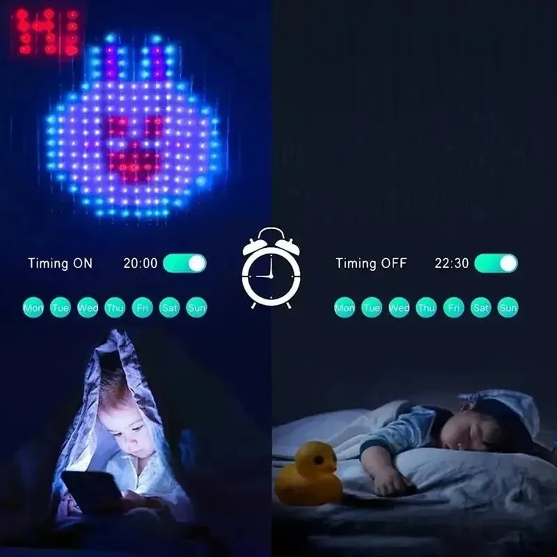 Smart LED Curtain Lights Fairy Lights DIY Pattern Display with Mobile App Remote for Bedroom Outdoor Wall Decorations Light Set