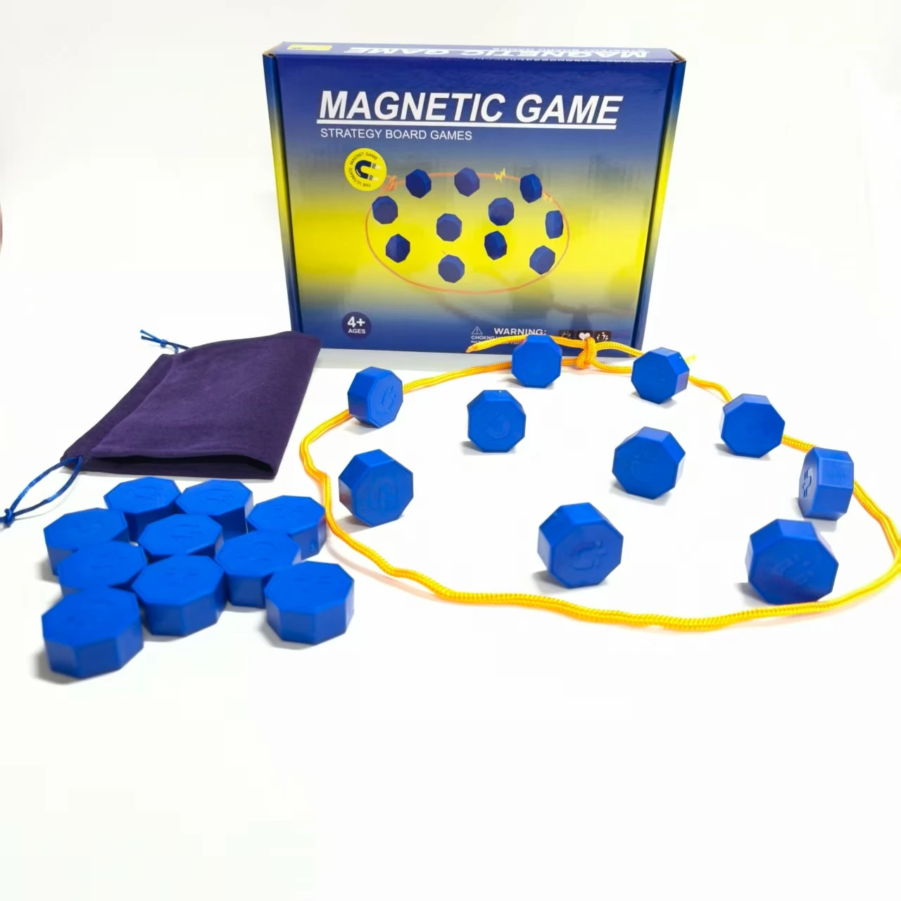Interactive Magnetic Stone Game Suitable for Adults and Children - Strategy Game, High-Quality Board, Longest Side 3.4 cm.