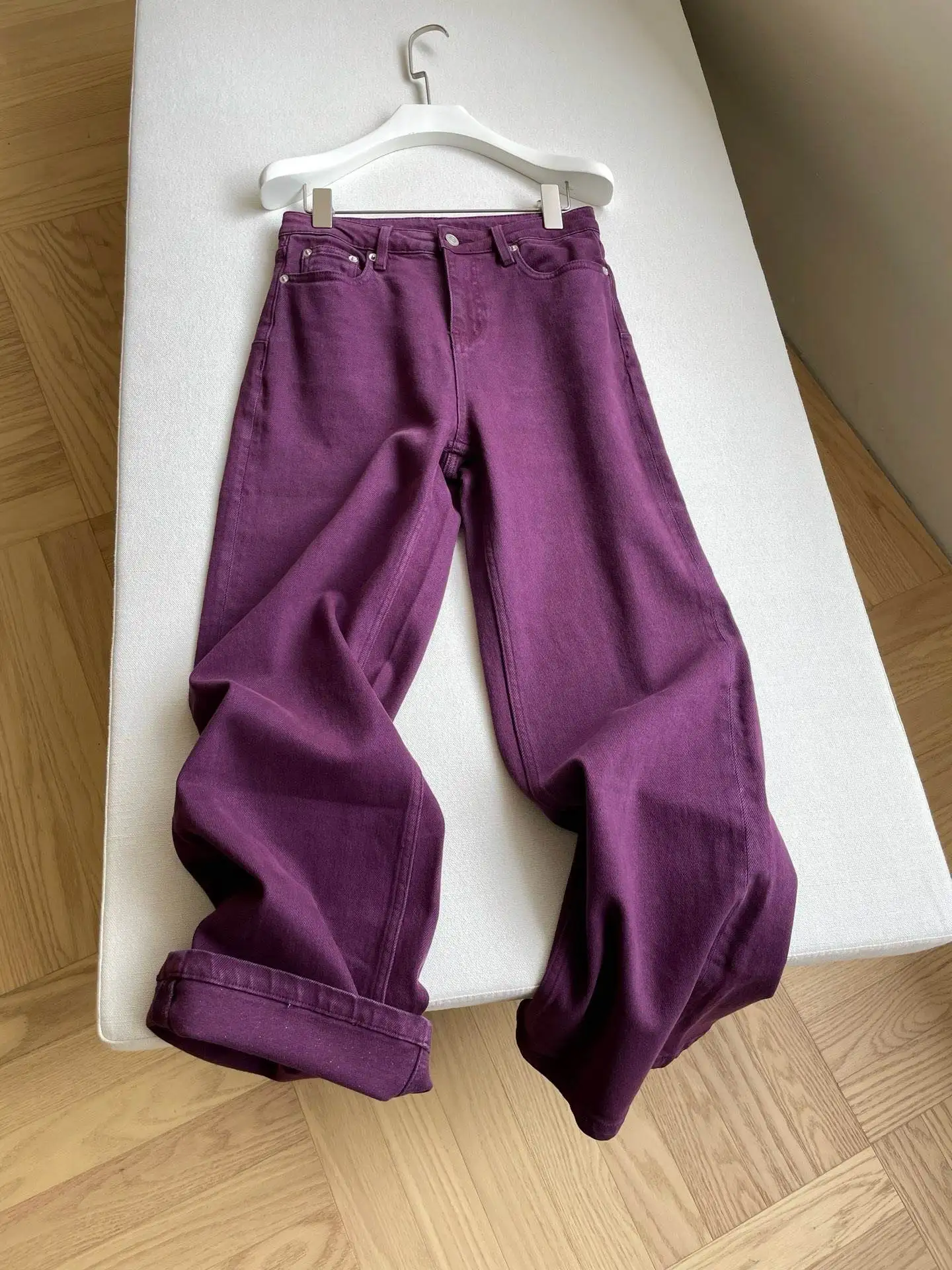 

Vintage 2026 New Women's Denim Jeans High Waist Wide Leg Pants Loose Straight Trousers Spring Autumn Fashion Casual