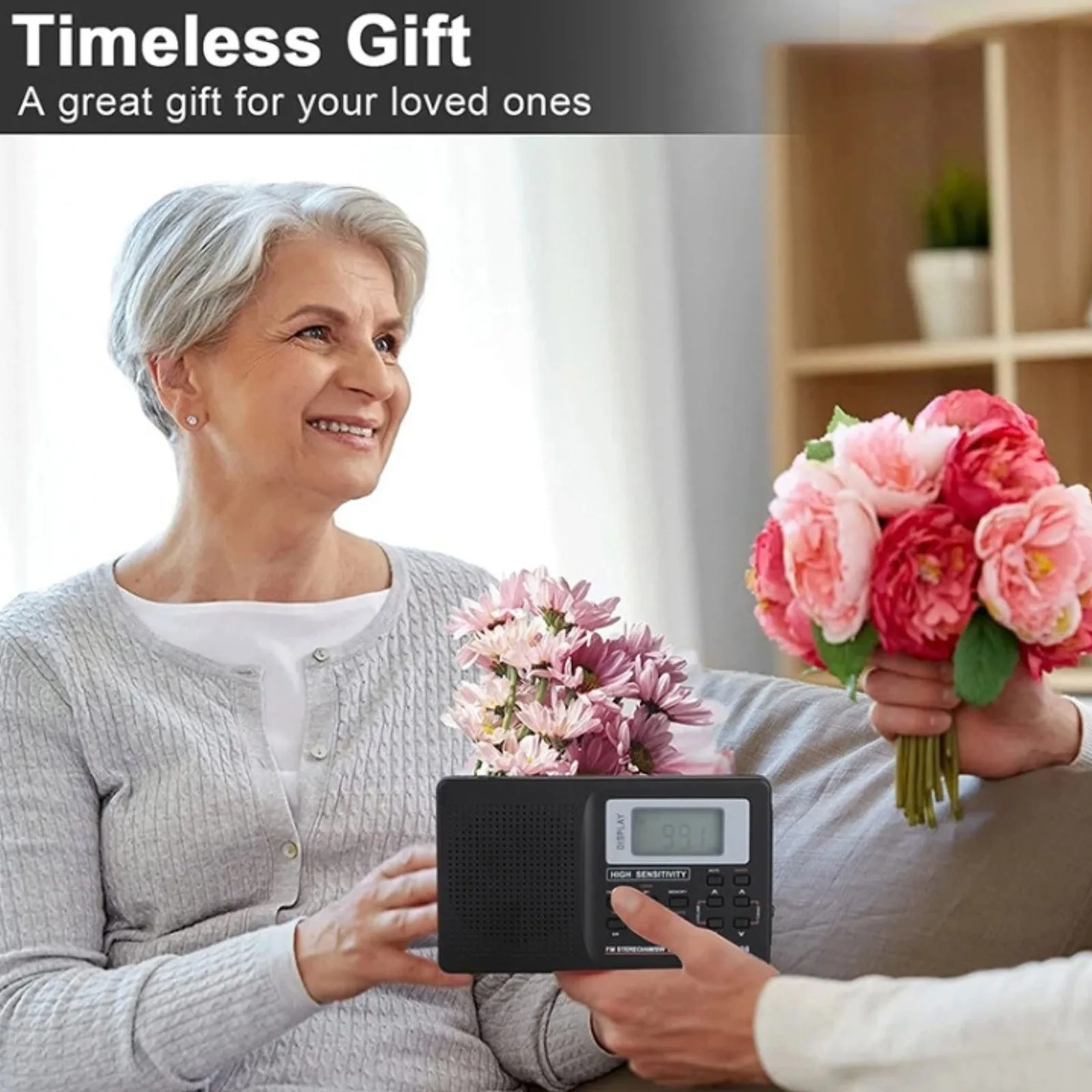CS-106 Portable Full Band Radio FM/AM/SW/MW/TV Stereo DSP Digital Tuner with Alarm Clock Multi-Band Receiver for Seniors Home view 5