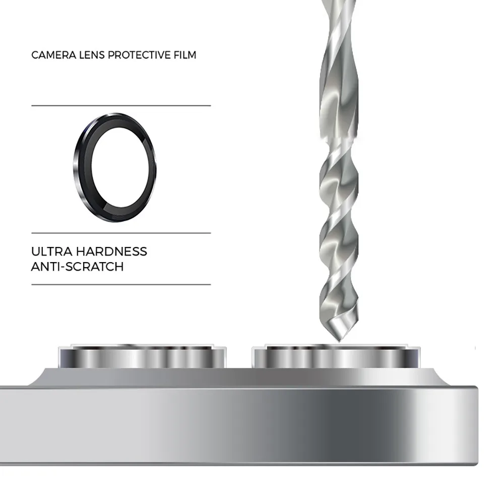 Anel da câmera traseira de liga de alumínio 3D Protetor de lente traseiro, Bumper Cover Case, Redmi Note 12 Turbo 5G, Redmi Note 12 Pro Plus, 12 Pro