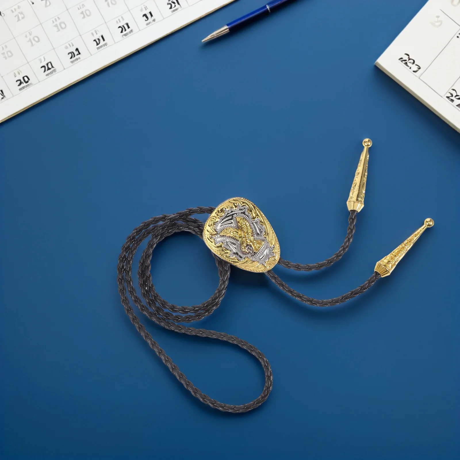 ربطة عنق بولو غربية للرجال قابلة للتعديل على شكل نسر عتيق وربطة عنق من البولي يوريثان على طراز رعاة البقر وإكسسوارات غربية للمهرجانات