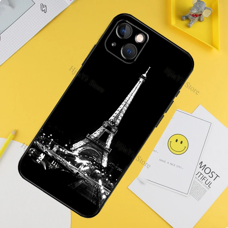 Paris Eiffel Tower Case For iPhone 13 11 12 14 15 16 Pro Max XR XS X Plus 13 Mini Bumper Cover Capa