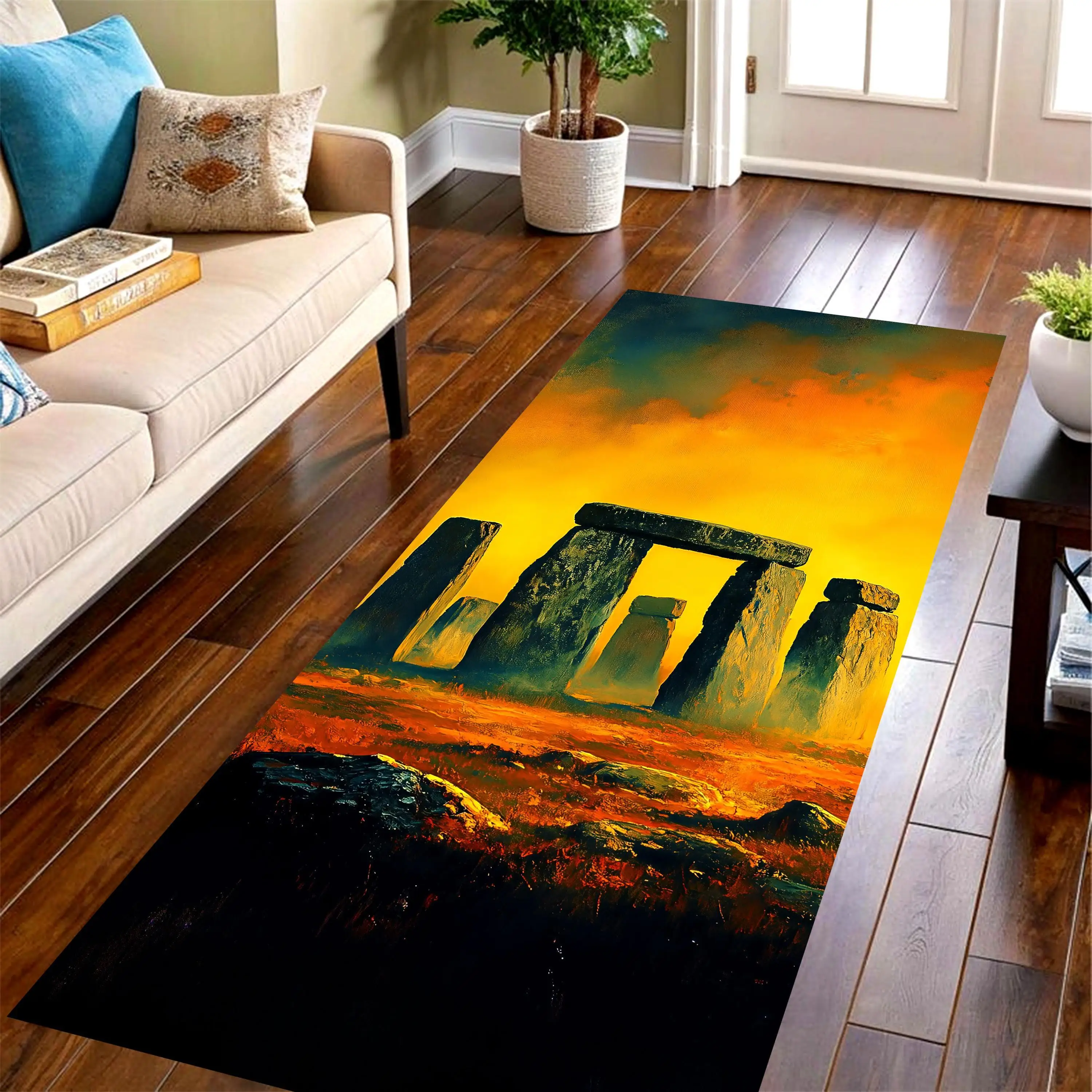 Underwater Pirate Ship Long Runner Rug,treasure scene print floor mat,kitchen,bedroom and balcony entry floor decor