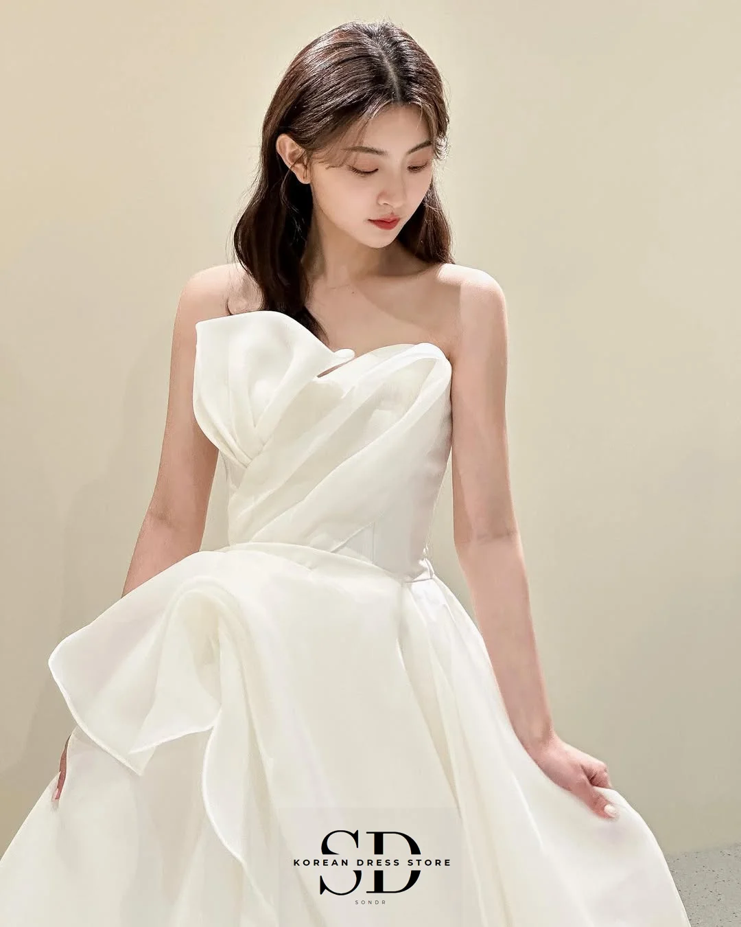 Abiti da sposa fata Sondr Abito da sposa coreano in organza di seta con corsetto Abiti da ricevimento Abiti da sposa con bottoni automatici Abito da festa