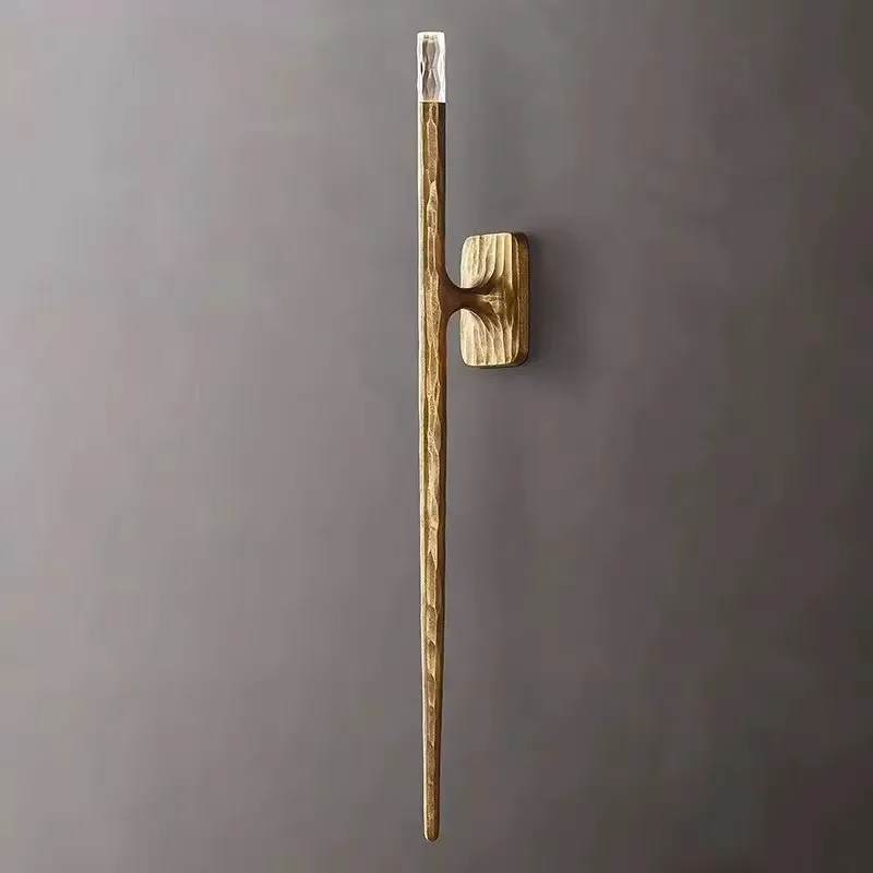 American Luxury Crystal Wall Light Bedsides Copper Lustre Decor Bar Villa Corridor Loft Ambient Long Strip Wall Sconces Fixtures
