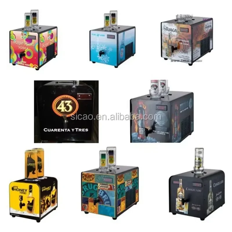 Mini Automatic Liquor Chiller 2 Bottle 2 Tap Tequila Shot Dispenser Cold Drink Machine Bar Party Home Use Beverage Server