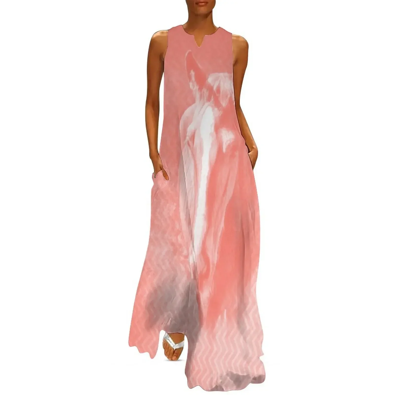 

Abstract horse in misty peach Long Dress cocktail dresses dress Evening dresses Dress
