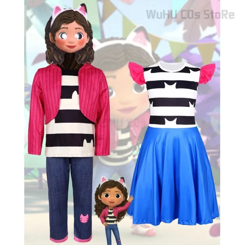 Детское платье принцессы для косплея Gabby, кукольный домик, детский комбинезон, маска для девочек, карнавальная одежда для Хэллоуина, дня рождения, ролевых игр; 3, k8't