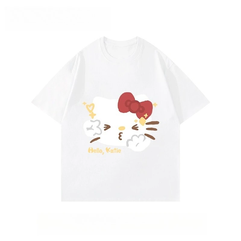 

MINOSO Joint Sanrio Hello Kitty Character Print Casual Sports Short-sleeved Family Top Cute Cartoon Summer T-shirt Men and Women