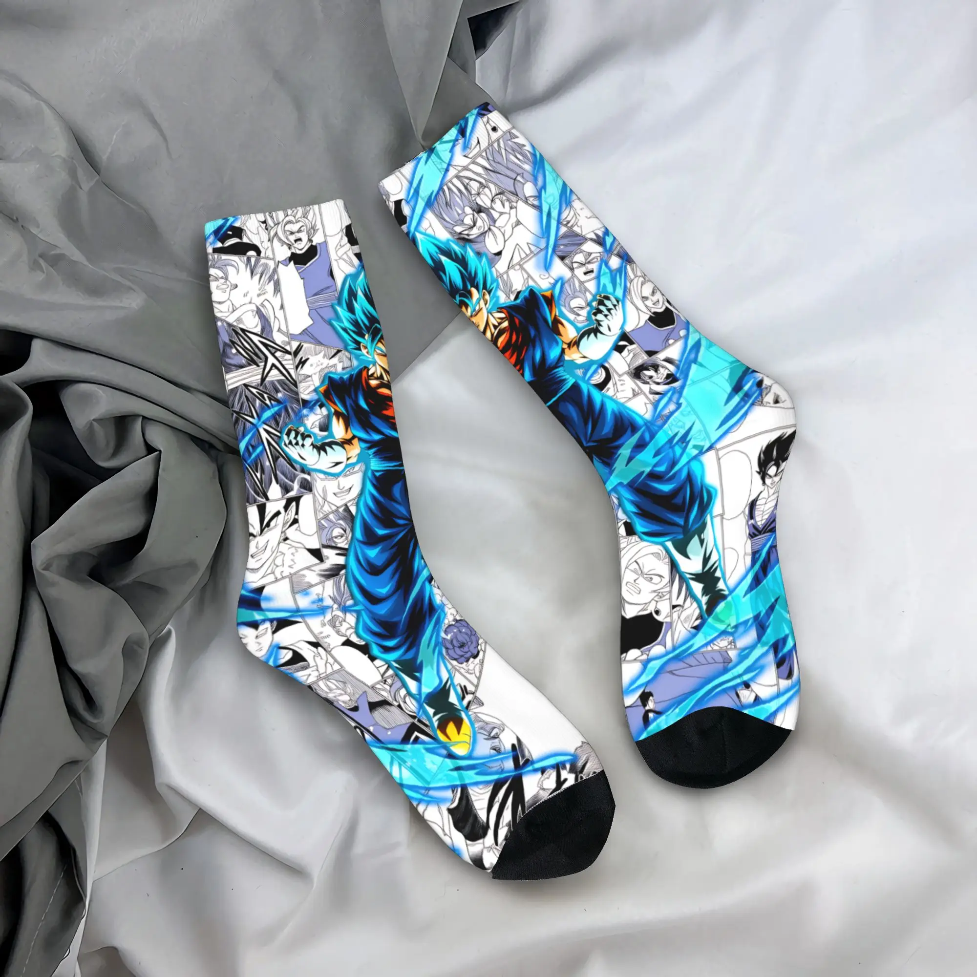

Custom Funny D-Dragon B-Ball Z Gokus Socks Men Women Warm 3D Printed Action Combat Manga Football Sports Socks