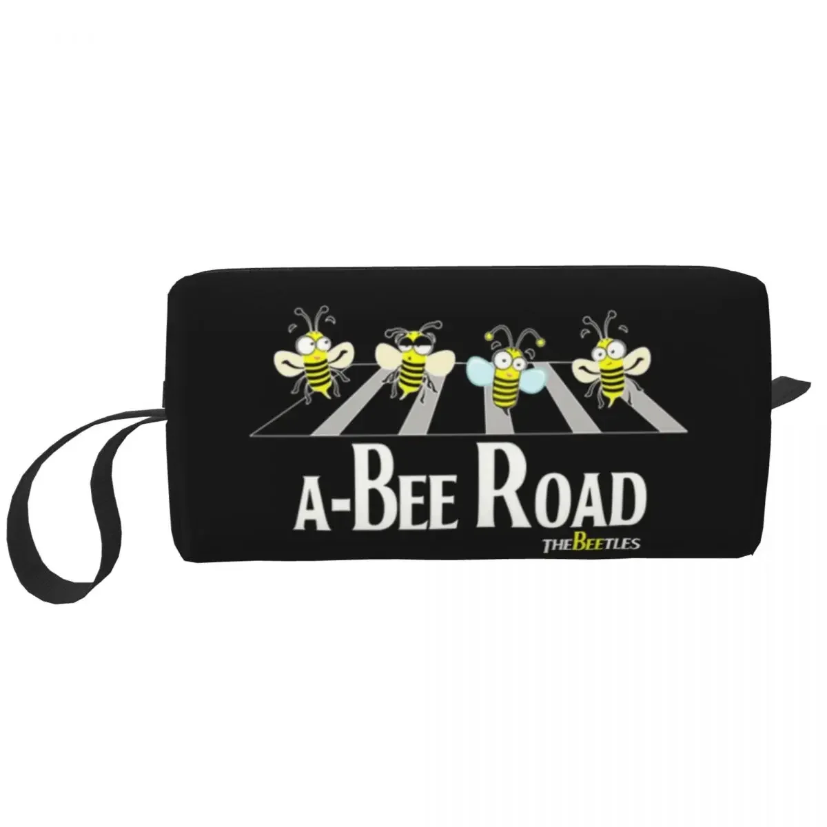 A Bee Road Cosmetic Bag Women Cute Big Capacity Insect Makeup Case Beauty Storage Toiletry Bags