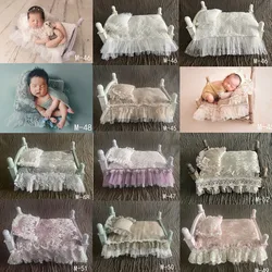 ❤Accesorios de utilería para fotografía de recién nacido, colchón de estilo princesa + almohada, 2 unids/set, accesorio de estudio para fotografía de bebé, decoración de fotografía