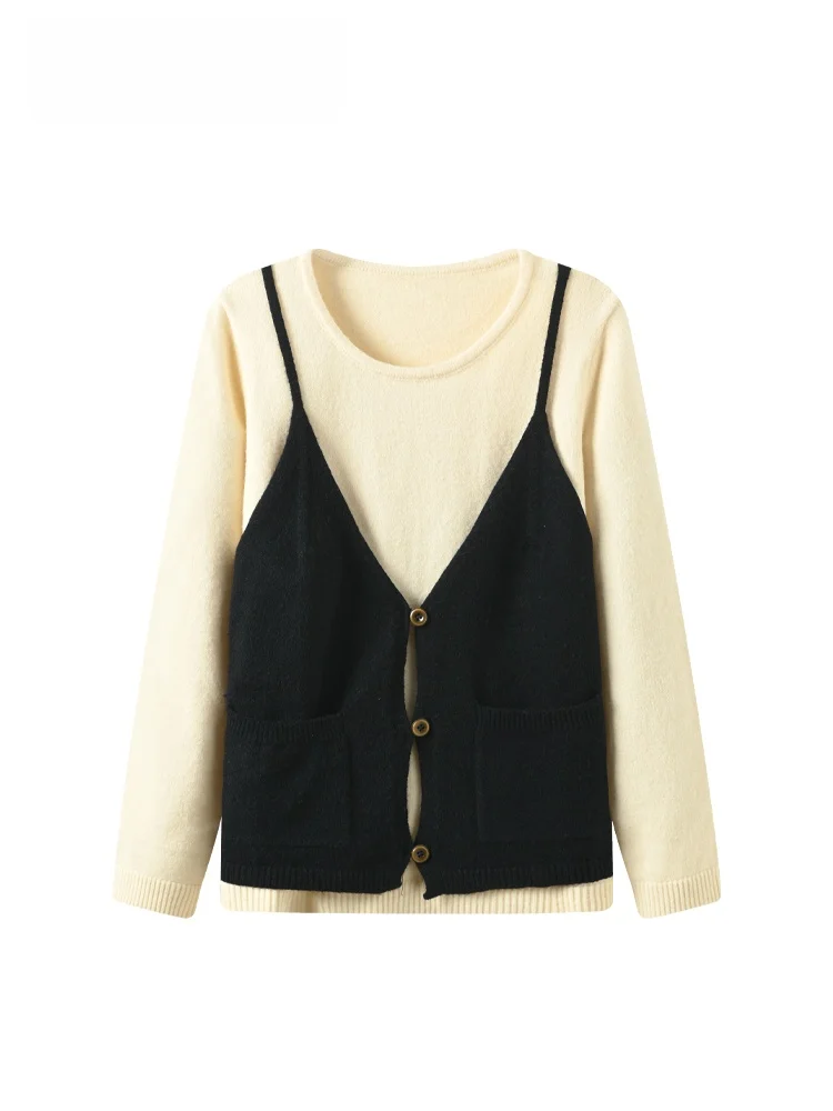 

Loose Long Sve Knitted Sweater round Ne Casual Sle Women's Faionable Spring Top CaraCLUB plus Size Casual Knitwear