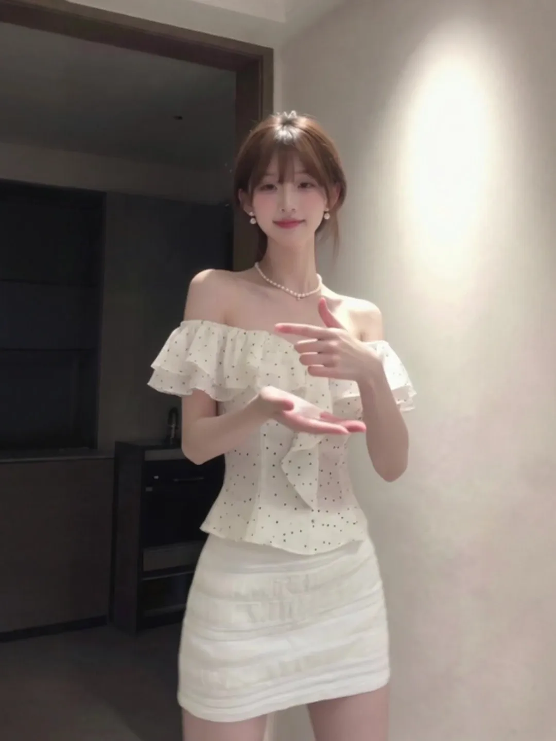 

Gentle Wind Unique One-Shoulder Bodycon Short Skirt Two-Piece Set Whole Set OOTD Summer 2026 Comfortable Fashion Women's Ense...