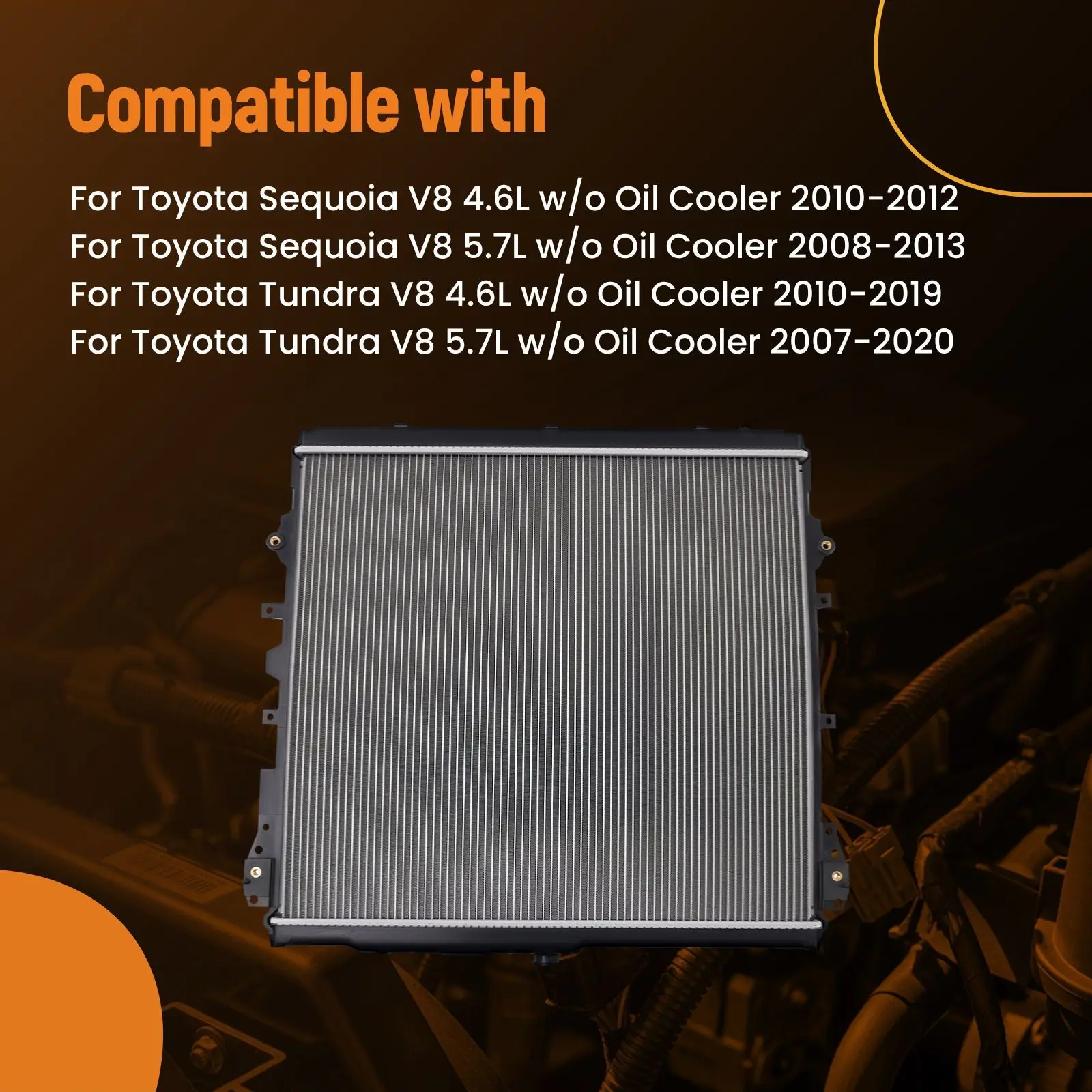 Cooling Radiator for Toyota Tundra Sequoia 2007-2020 164000S010 164000S030