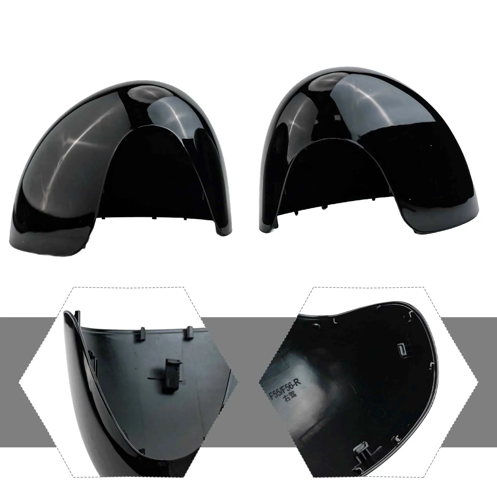 Mini Wing Mirror Mirror Cap Casings Right-hand Driving 2 Mirror Housings Front, Left, Right Placement Car Mirror Replacement