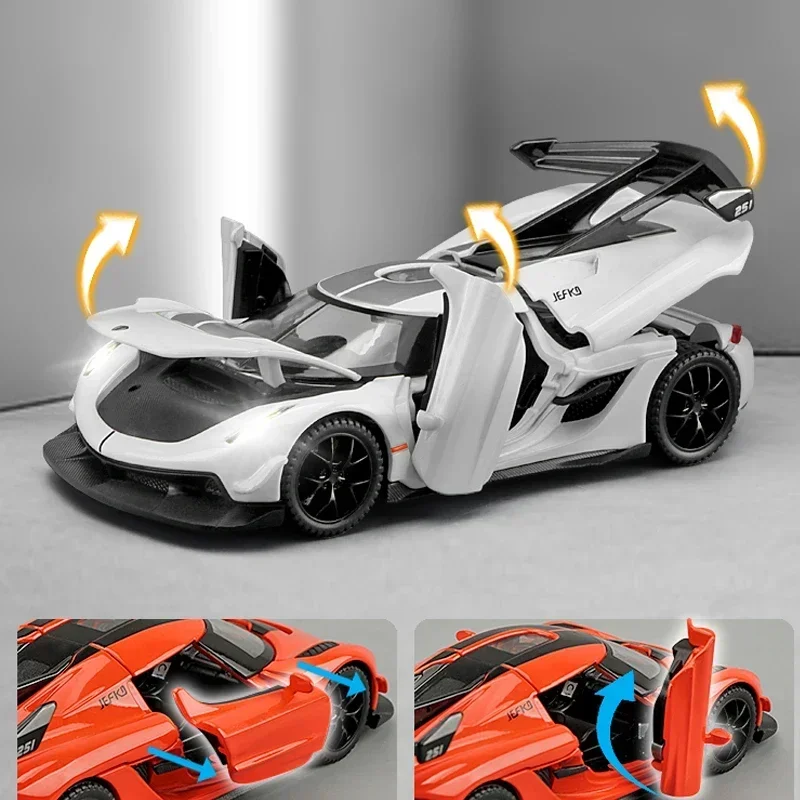 Koenigsegg Jesko Super Carro Modelo Com Som E Luz Coletivo Diecast Metal Brinquedos, Veículos Para Crianças, Presente Para Meninos, Decoração Da Casa, Escala 1:32