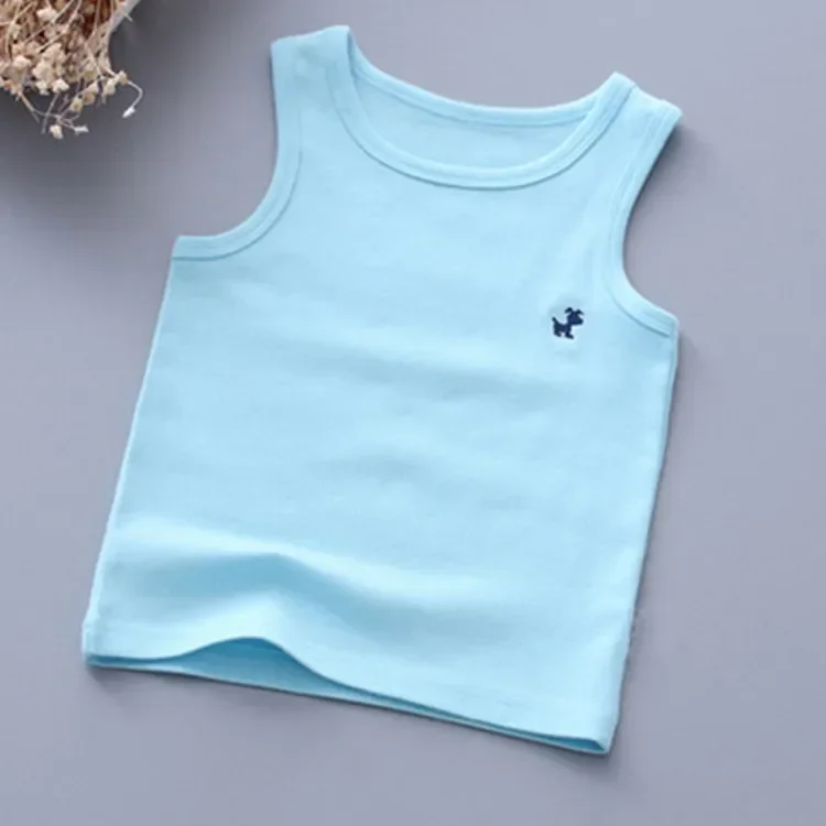 V-TREE Boys T-shirt Cotton Girls Tops Colored Kids Underwear Model Baby Camisole Toddler Undershirt Children Singlets