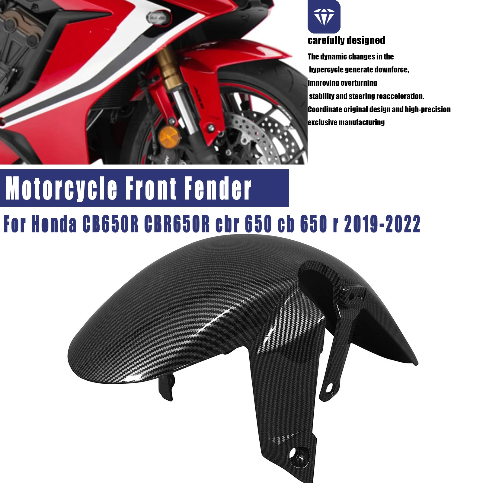 

﻿ Motorcycle Front Fender Front Mudguard Fairing For Honda CB650R CBR650R cbr 650 R 2019-2022 Wheel Mudguard Splash Guar