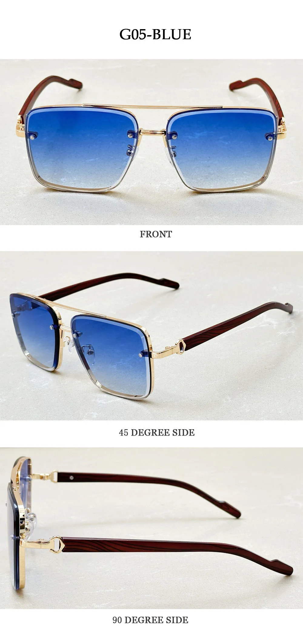 Neue Quadratische Sonnenbrille Für Männer Vintage Outdoor Sonnenbrille Oculos Designer Holz Gläser Sonnencreme Sonne Lentes Dropshipping Gafas – Detail 22