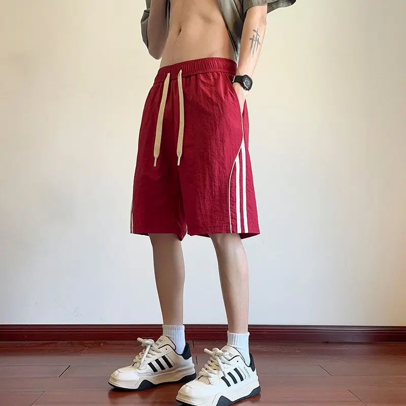 

New Men's Summer Thin Casual Running orts Five-Quarter Length Spor Breathable Trendy Brand Straight Leg Low Waist orts