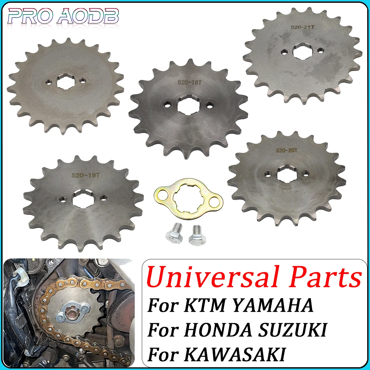 

520# Chain 20mm 10T - 23T Front Engine Sprocket For Loncin Zongshen Lifan Shineray 150 200 250cc ATV Quad Motorcycle Dirt Bike