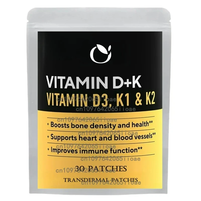 

30 пластырей, транспарительные пластыри с витамином D3 K2 для поглощения кальция, силы костей, сердечно-сосудистой системы и поддержки функций иммунитета