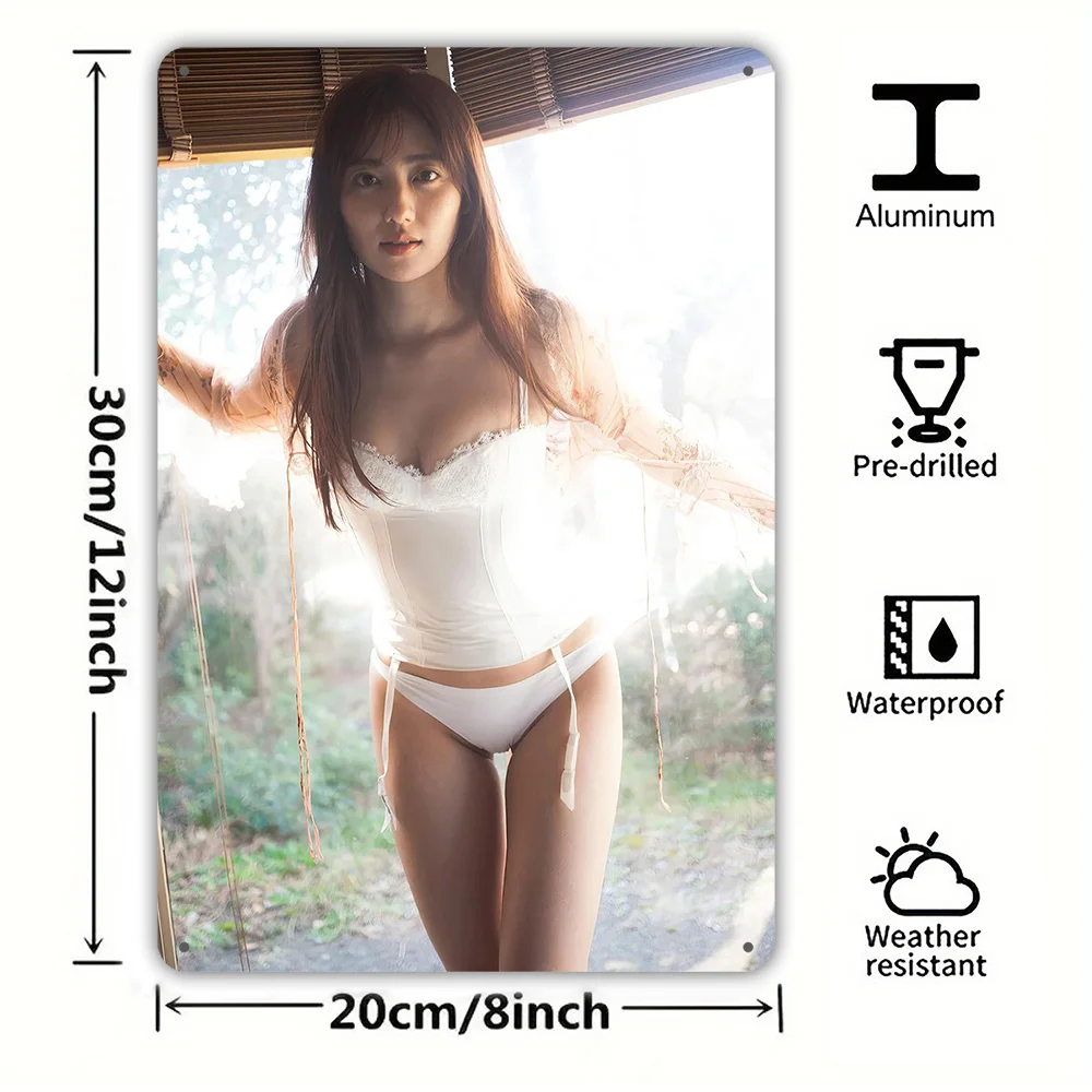 Винтажная металлическая настенная художественная вывеска Sexy Lady, алюминиевая табличка 8x12 дюймов, элегантный дизайн нижнего белья, идеально подходит для домашнего декора и подарков