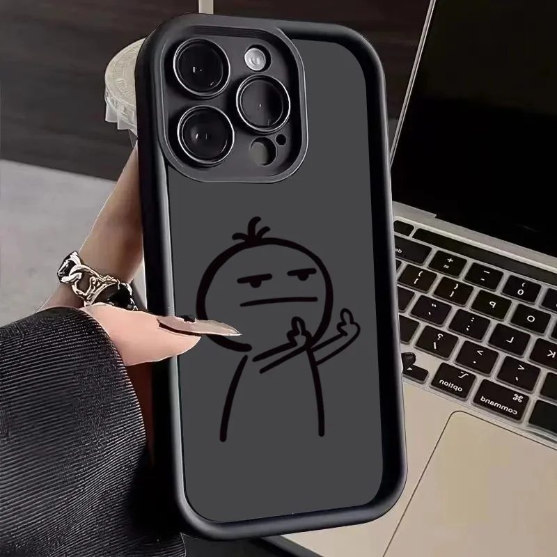 Cartoon Fun Stickman Handyhülle für iPhone 18 Pro 17 16 16e 15 14 13 12 11 Pro Max Air 16 Plus XR X XS Max 7 8 SE2022 Weiche Hülle – Detail 6