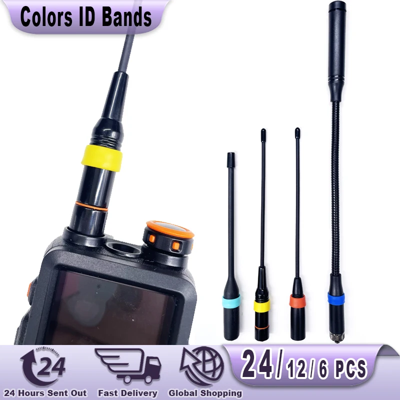 6/12/24 PCS Colors Color ID Bands Distinguish for Radio Antenna Baofeng UV-17 Pro Quansheng UV-K6 XPR3500  XPR7550 P8668 P8268