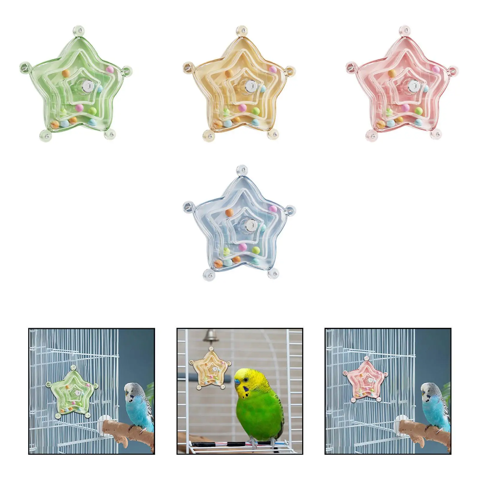 Bird Parakeet Toy Parrot Rotary Wheel Rattle Enrichment Toy Exercise for Cockatiels Small Medium Birds Conures Budgies Kecks